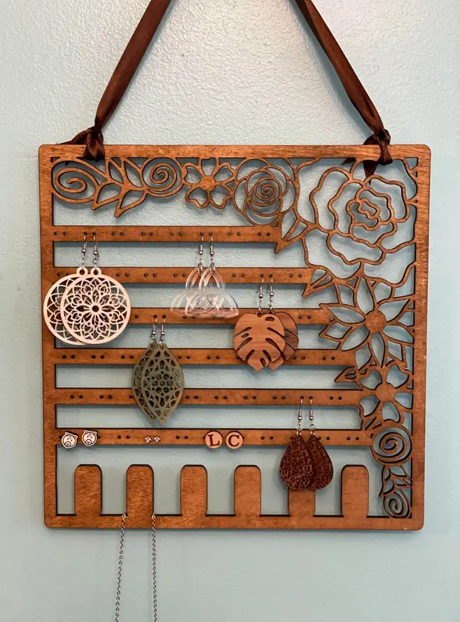 Wooden Hanging Jewelry Organizer - Brianna Grace