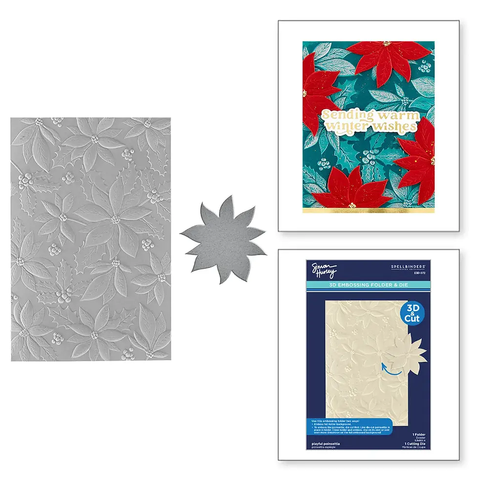 Playful Poinsettia 3D Embossing Folder And Die Set-E3D-072