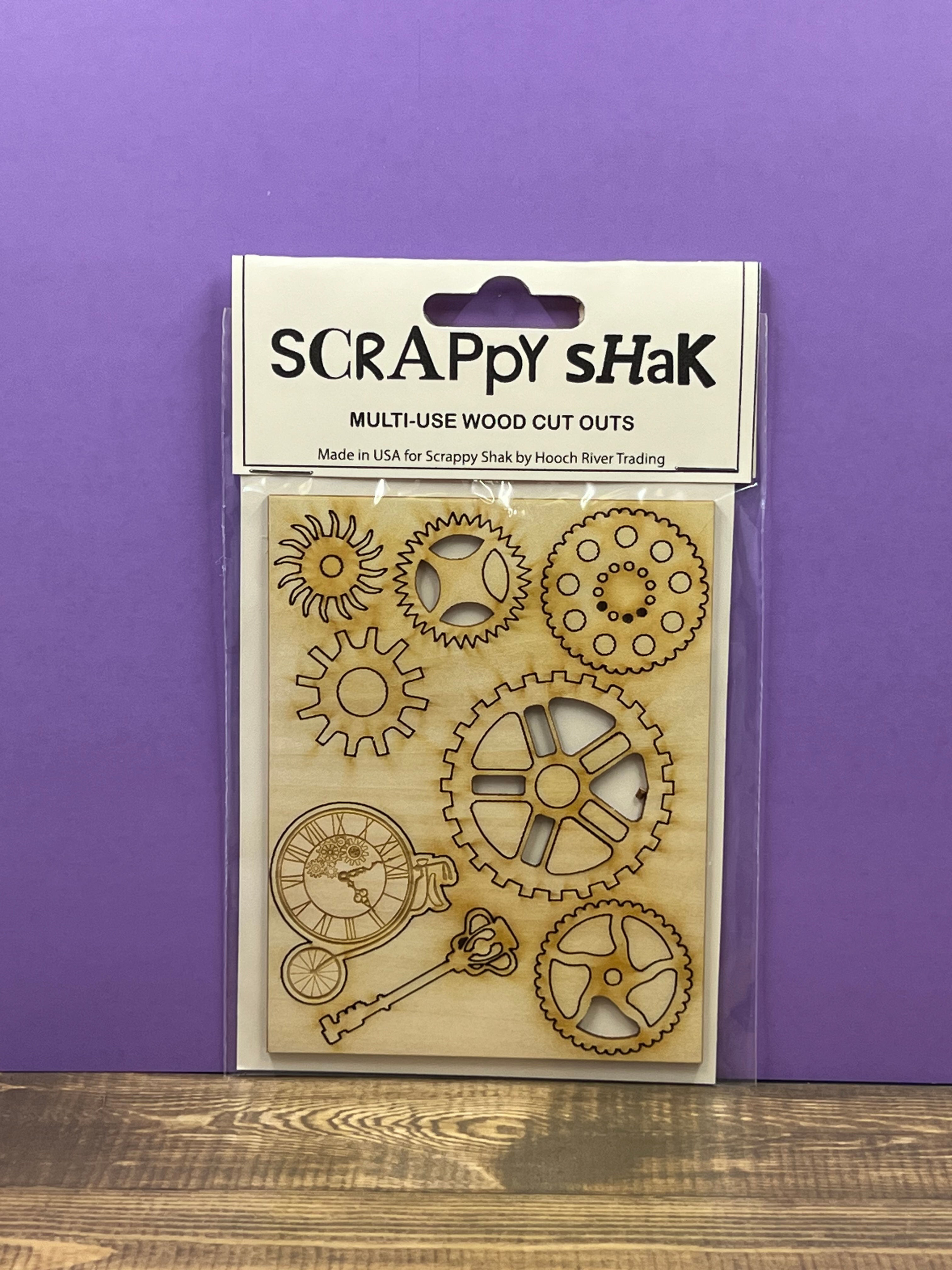 Scrappyshak Wooden Embellishments - Wood Gears 1 Sku:Ss1003