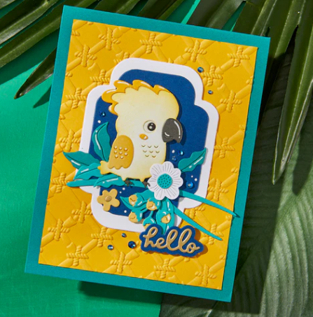 Thumbnail: Spellbinders-Bamboo Screen 3D Embossing Folder-Cheerful Chirps Cllection-E3D-121