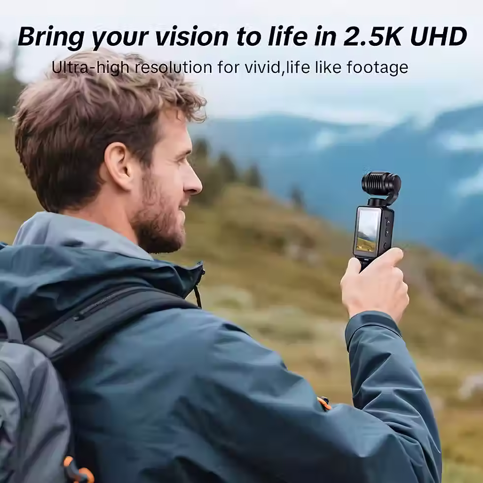 Thumbnail: 4K Portable Handheld Vlog Camera,180° Rotatable Lens,1.9" HD Screen