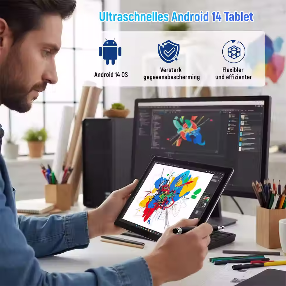 Thumbnail: Tablet 10.1 Inch Android 14 Tablet PC, 10GB(3+7) RAM 64GB ROM Octa‑Core