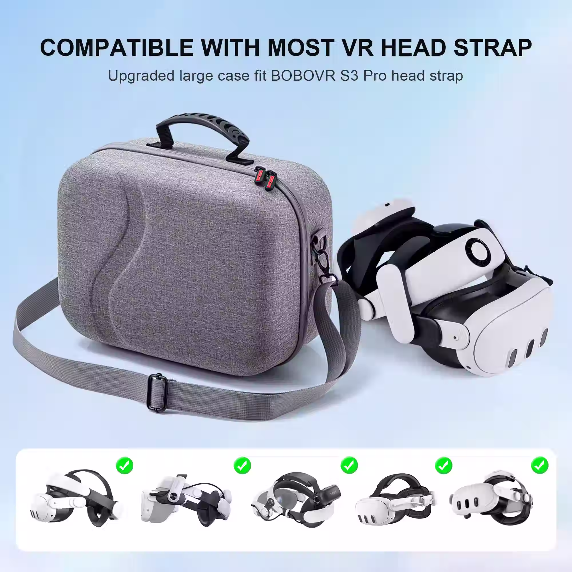Hard Shell Travel Bag with Oculus Quest 3/BOBOVR S3 Pro Battery