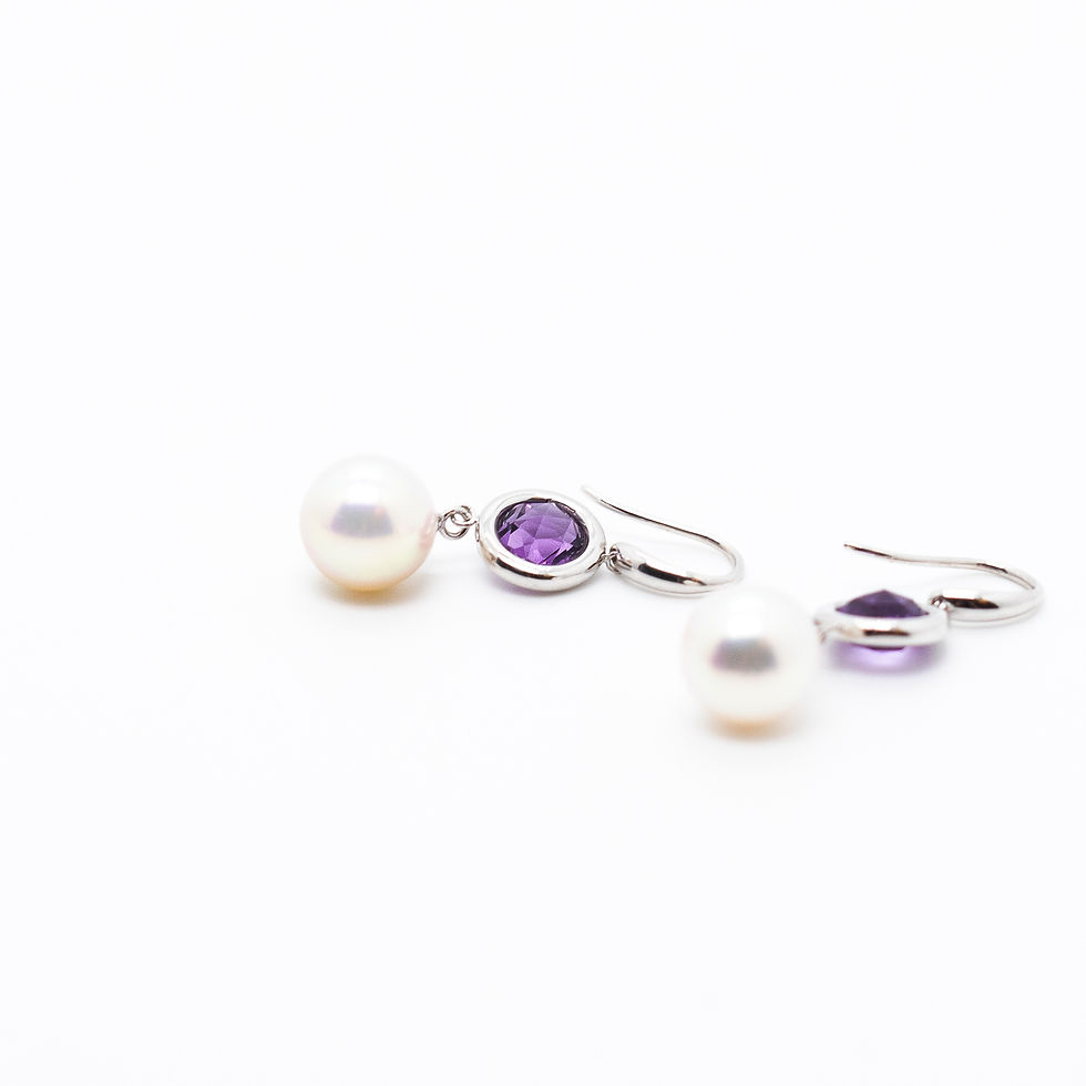 Thumbnail: Amethyst Pearl Earrings