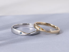Wave inspired, Mare Wedding Bands