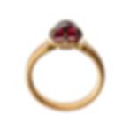 Tinge Sugarloaf-cut Rhodolite Garnet Ring