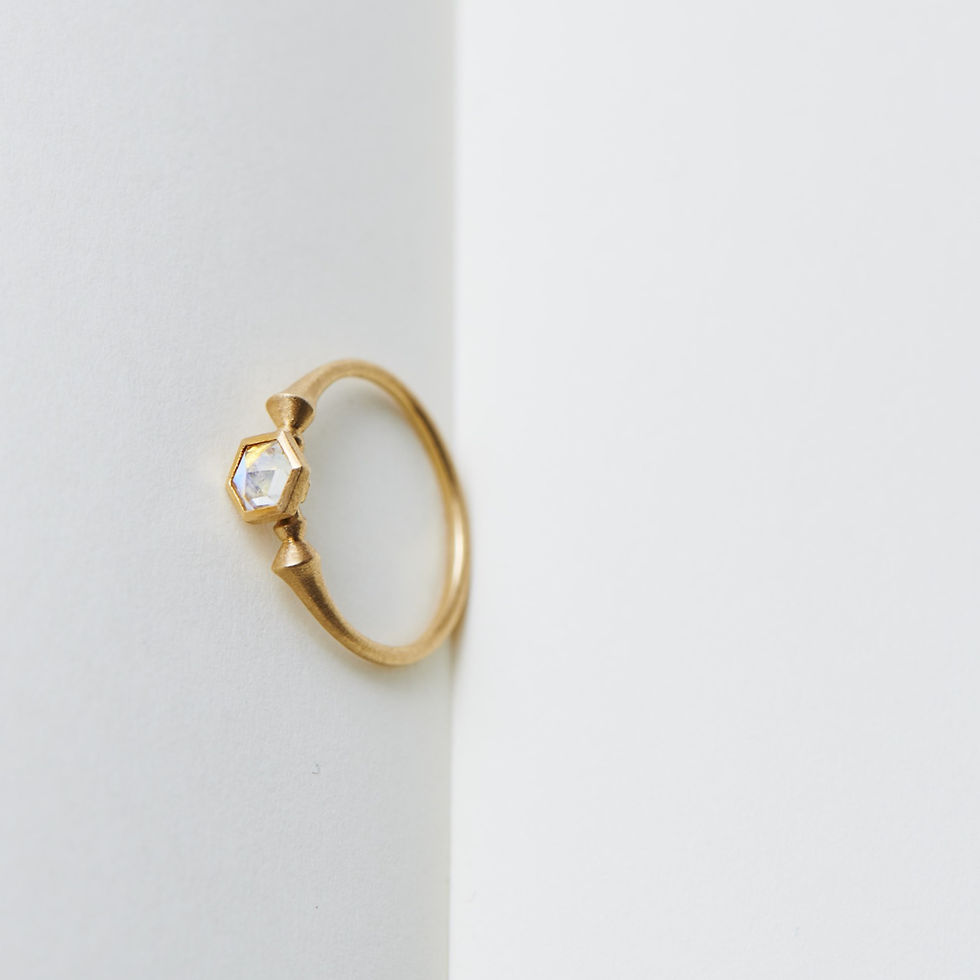 Thumbnail: Hexagonal-cut Royal Blue Moonstone Ring