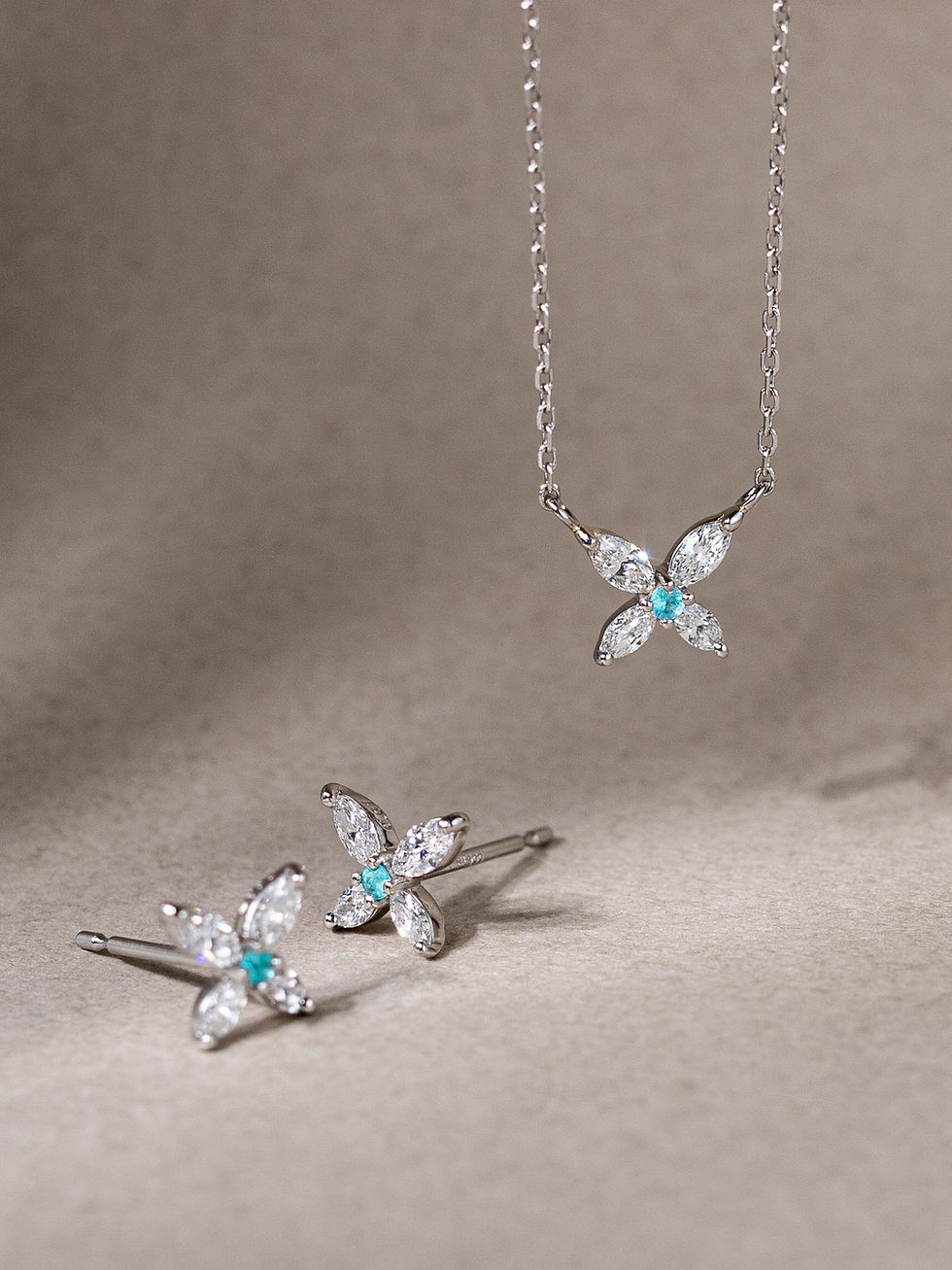 Butterfly Necklace with Paraiba Tourmaline