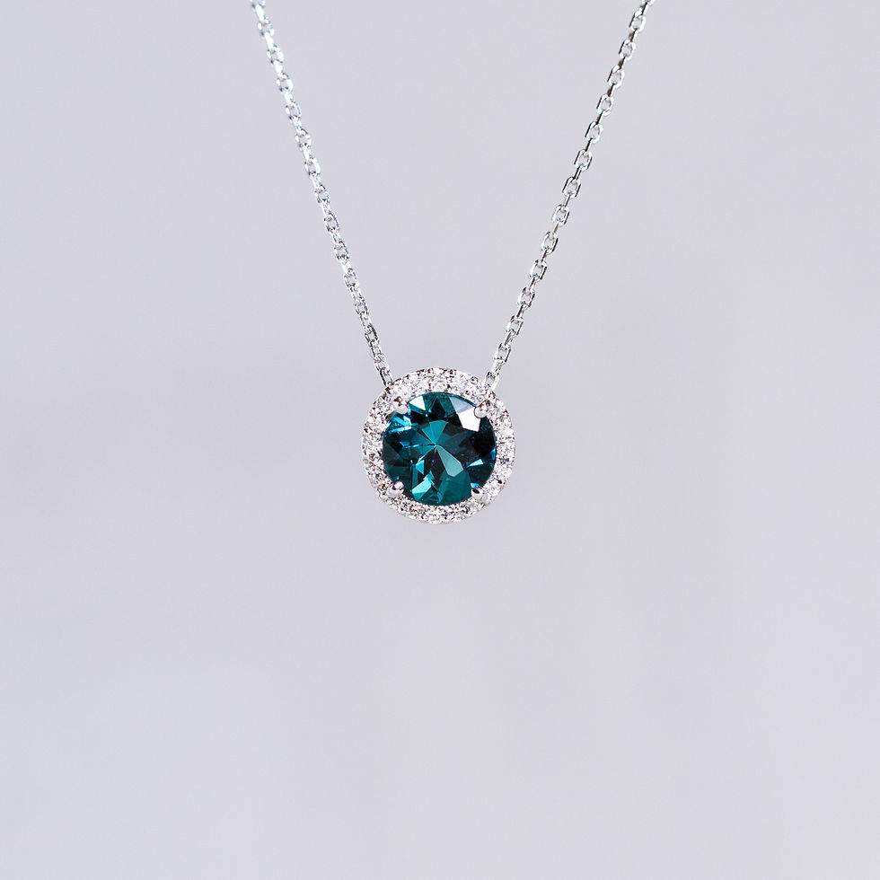 Thumbnail: Tourmaline Diamond Halo Necklace