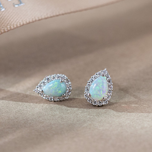 Petal Earring with Opal