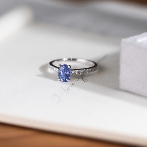 Chiara Unheated Blue Sapphire Engagement Ring