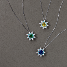 Cosmos Necklaces — Recalling the Nature Beauty of Cosmos in Bloom with Sapphire, Garnet and Paraiba Tourmaline