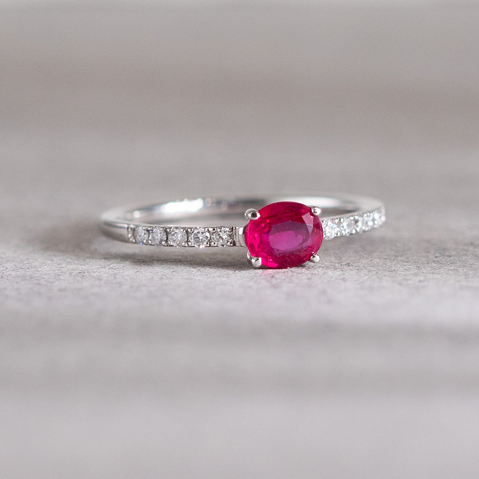 Ruby Ring with Pavé Diamonds