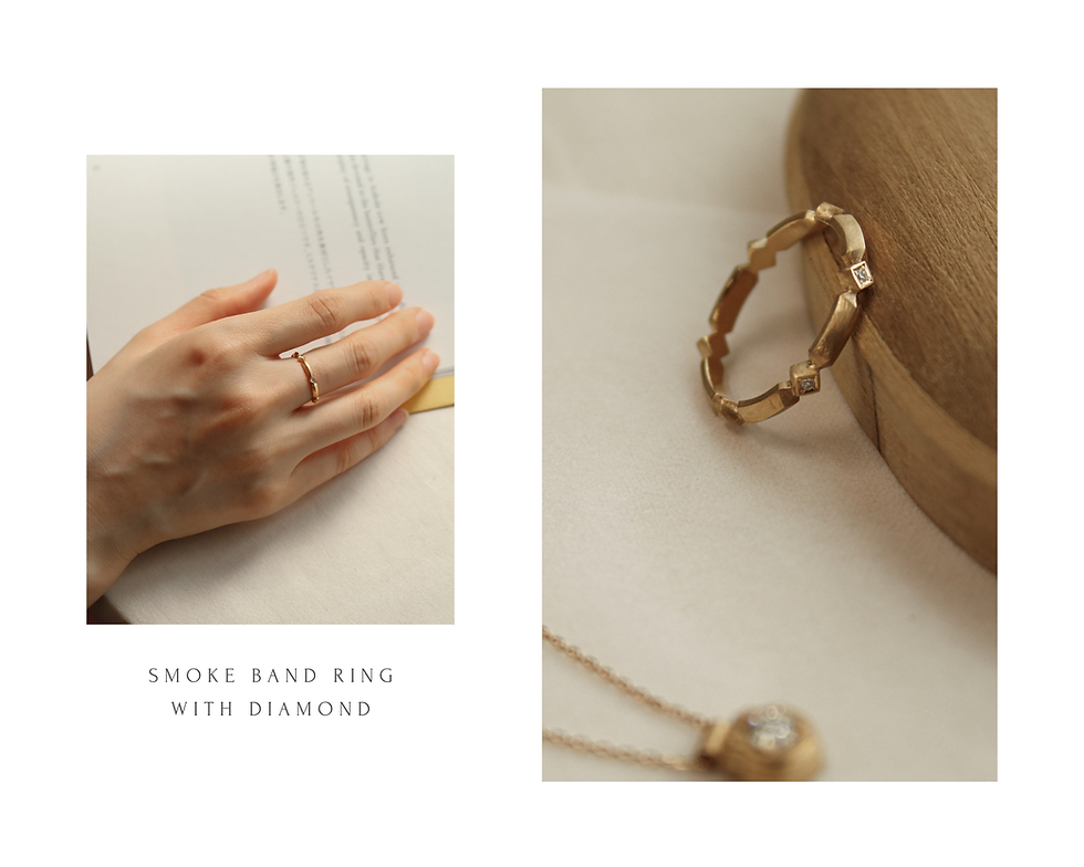 smoke band ring with diamonds