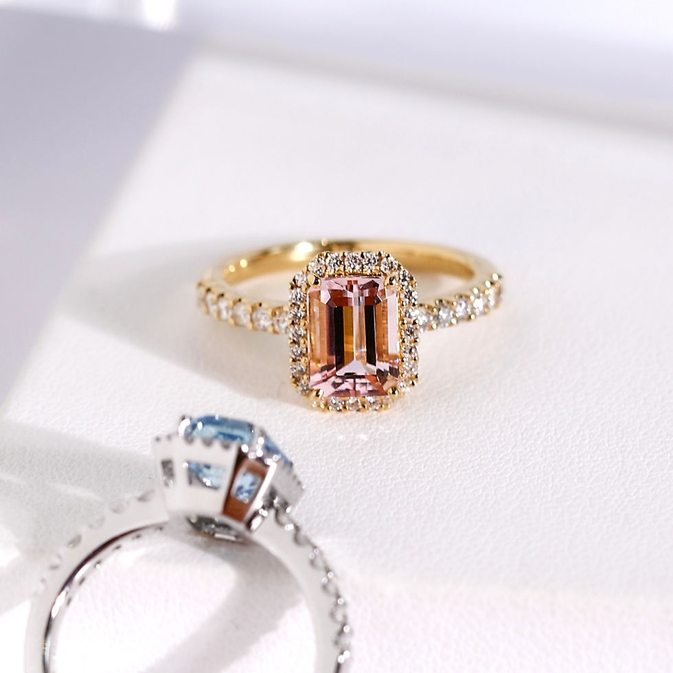 Thumbnail: Morganite Halo Chunky Ring