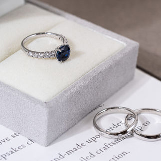 Sapphire Pavé-set Engagement Ring