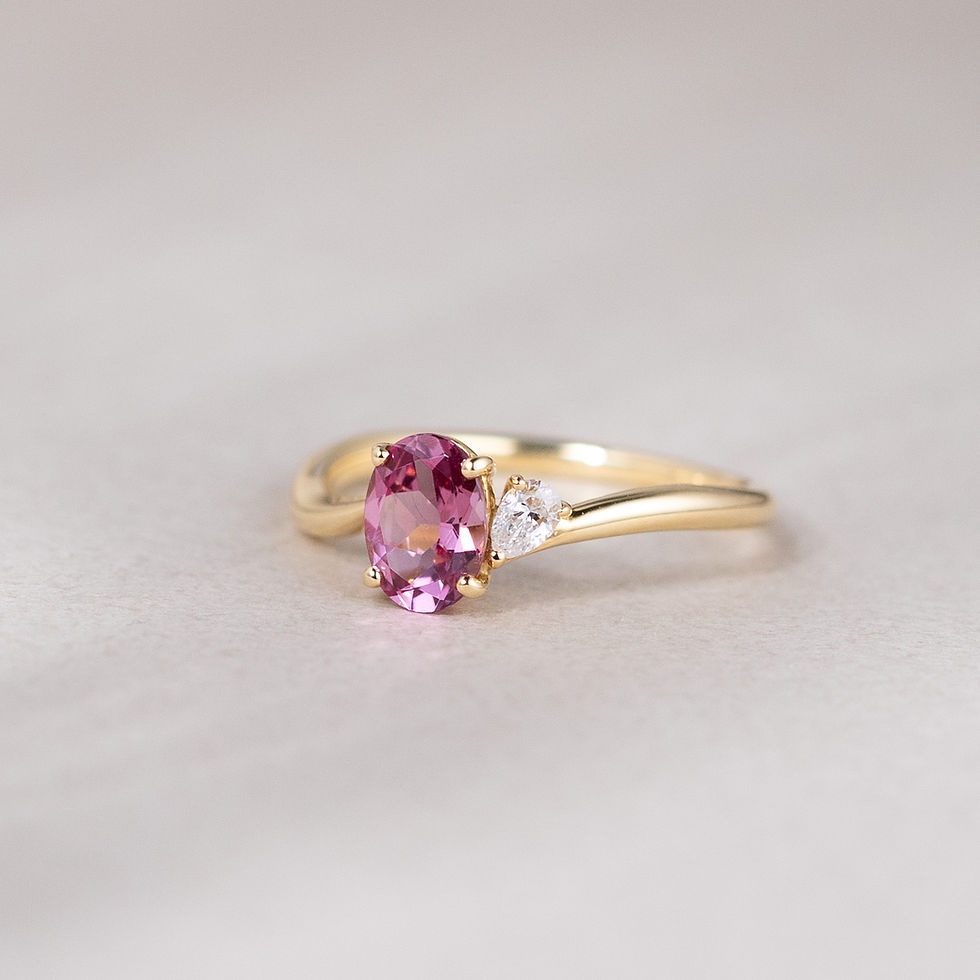 Gia Ring with Malaya Garnet