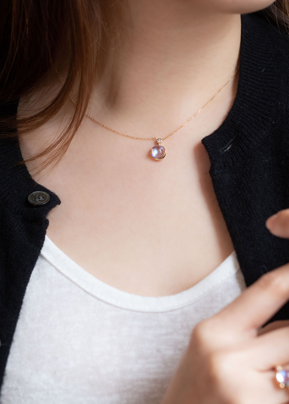 Thumbnail: Selene Necklace with Royal Blue Moonstone