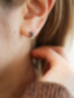 Peekaboo Earrings with Blue Sapphire