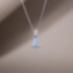 Pear Shaped Opal Necklace with Diamond