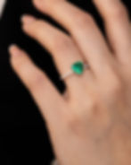 Russian Trilliant Emerald Diamond Ring