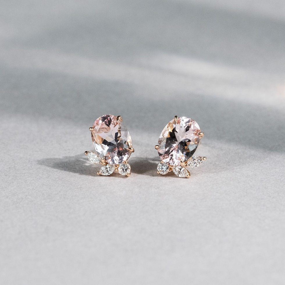 Gardenia Earrings in Morganite