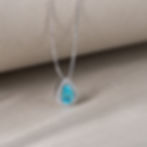 Pear Shaped Paraiba Tourmaline Halo Necklace