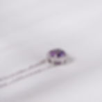 Purple Sapphire Halo Necklace
