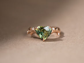 Bi-Colour Heart Shaped Sapphire Ring
