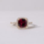 Rhodolite Garnet Halo Ring