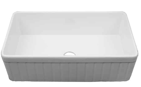 33” White Single Bowl Fireclay Farmhouse Apron Sink