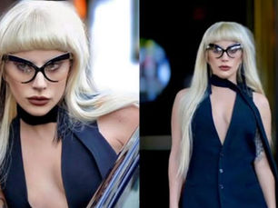 Lady Gaga nas gravações de O Diabo Veste Prada 2