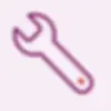 Wrench tool icon in purple and red