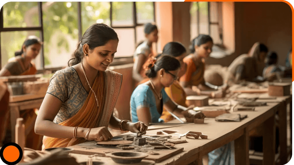  Women's working in a workshop – CSR examples in skill development