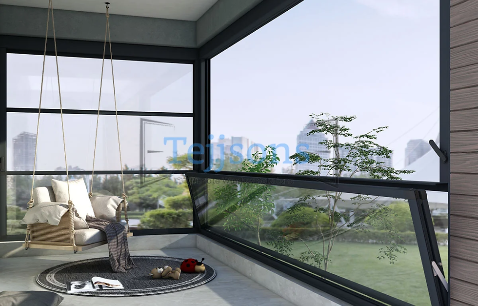 Aluminium Contemporary corner windows in luxury home