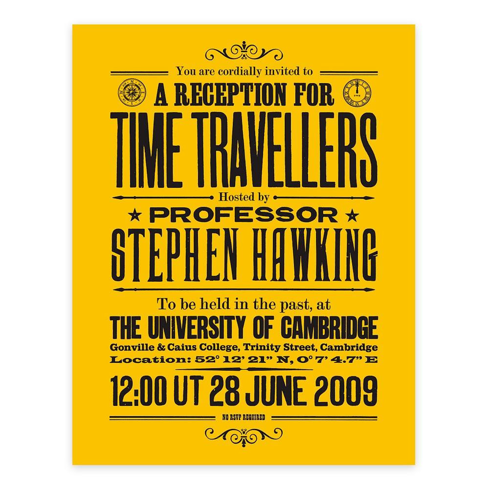 Stephen Hawking Invite for Time Travellers