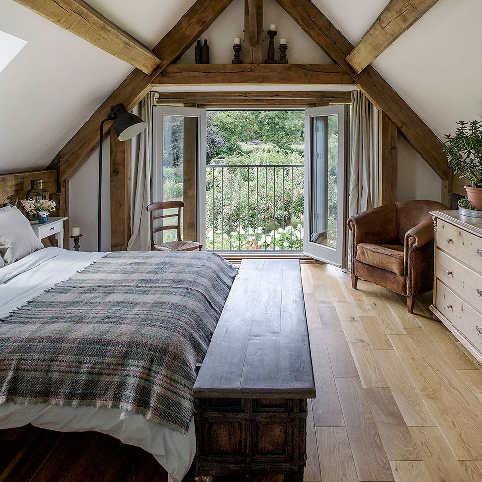 Eaves loft conversion with wooden finish