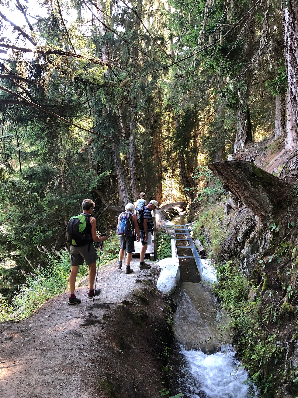 De irrigatiekanalen van Wallis: wandelen langs het water, tussen hemel en berg.