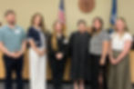 Chad, Kimberly, Kaitlyn, and Hannah were sworn in by Judge Jenny Fore for Child Advocacy Services CASA.