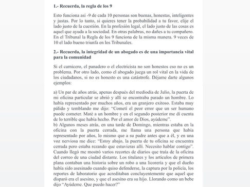 Carta de un padre abogado a su hijo