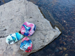 scripture rock painting art hydrodip