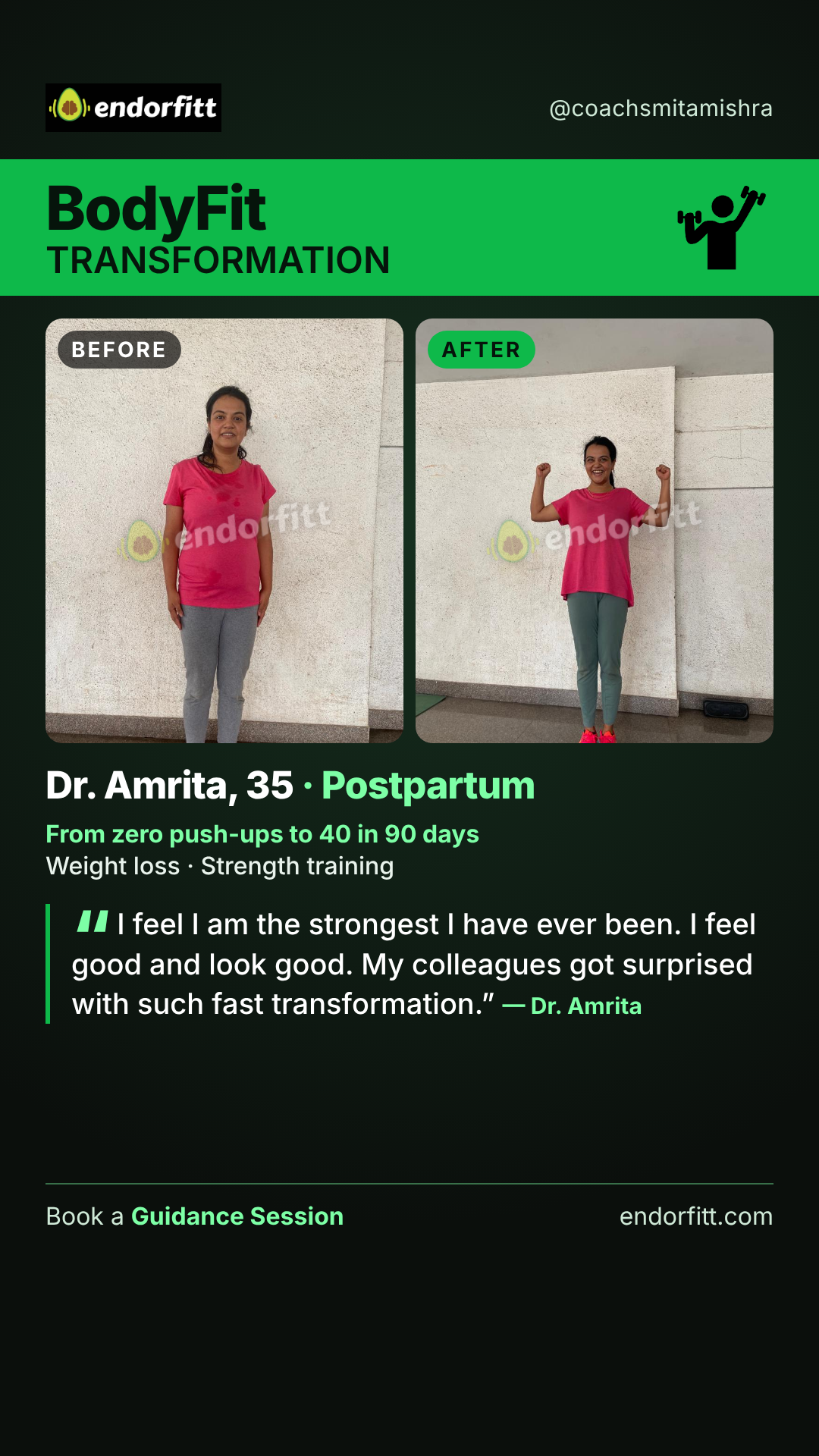 Dr. Amrita BodyFit before and after