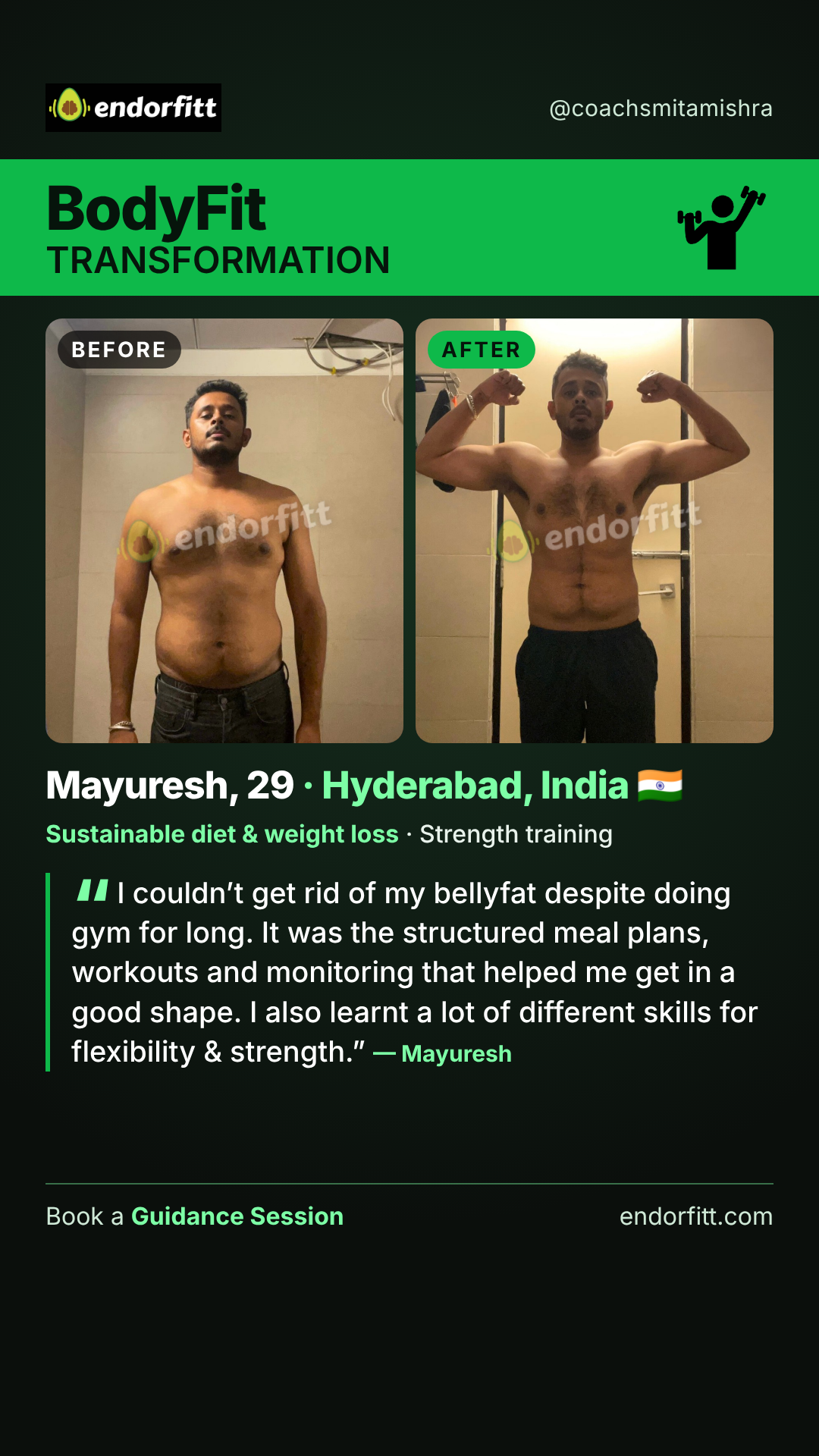 Mayuresh BodyFit before and after