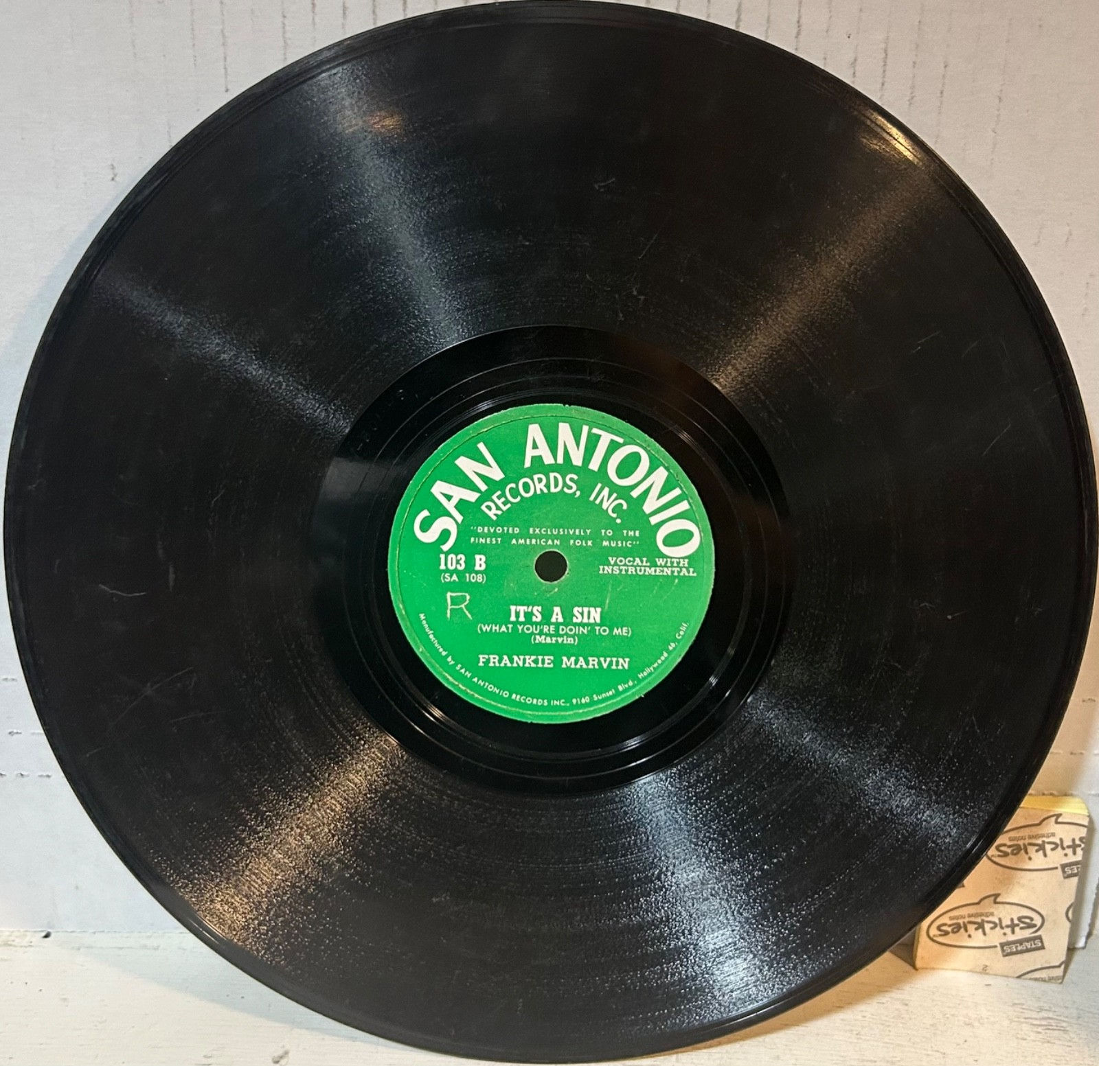 Share FRANKIE MARVIN SAN ANTONIO 103 Guitar Polka/It's A Sin