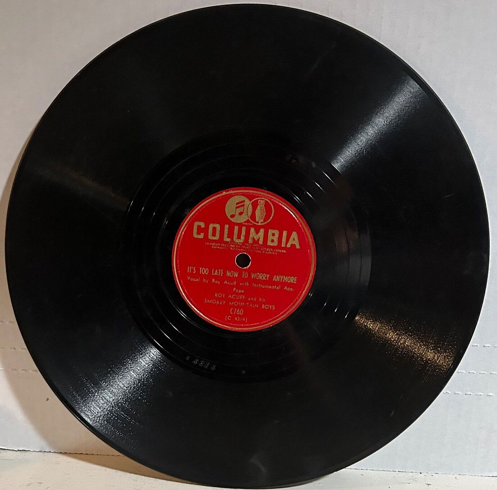 Thumbnail: ROY ACUFF COLUMBIA C760 Wait For The Light To Shine/It's Too Late To Worry