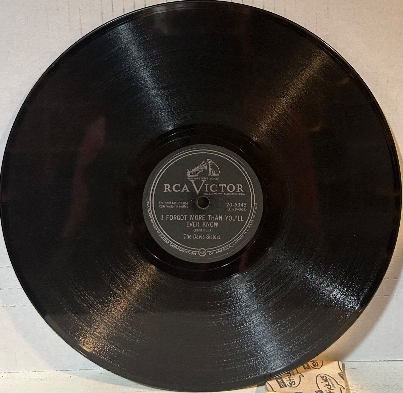 DAVIS SISTERS RCA-VICTOR 20-5345 Rock-A-Bye Boogie/I Forgot More Than