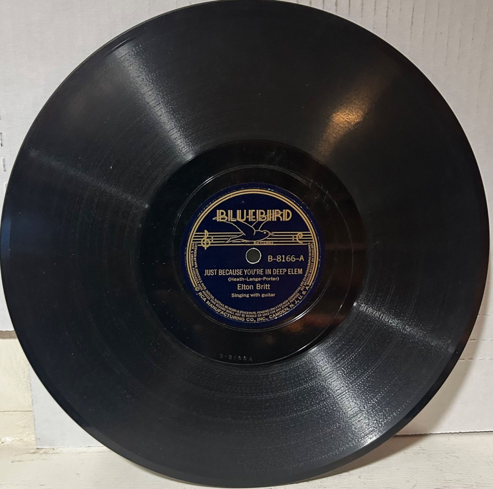 ELTON BRITT BLUEBIRD 8166 JUST BECAUSE YOU'RE IN / CHIME BELLS