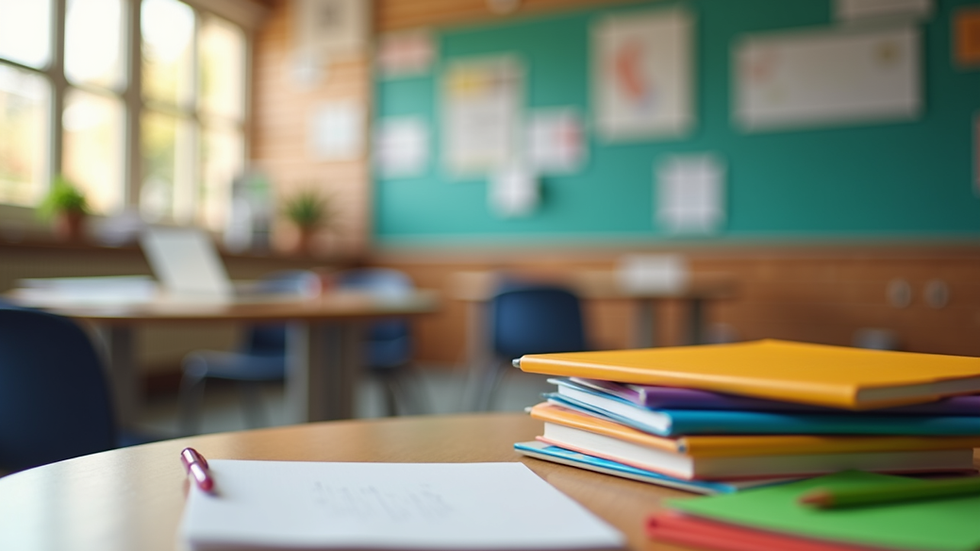 Close-up view of a school counselor's office with colorful educational materials