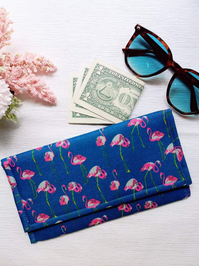 Blue flamingo-Fabric Wallet