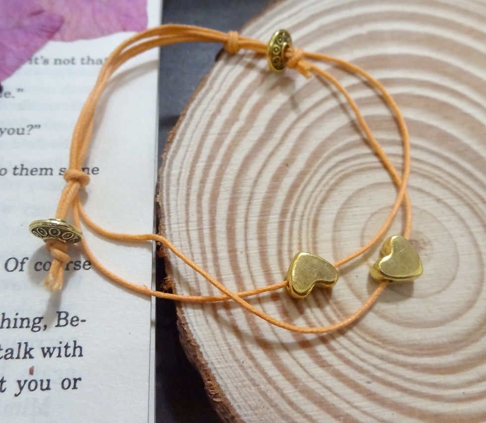 Bracelet Adjustable -Orange hearts